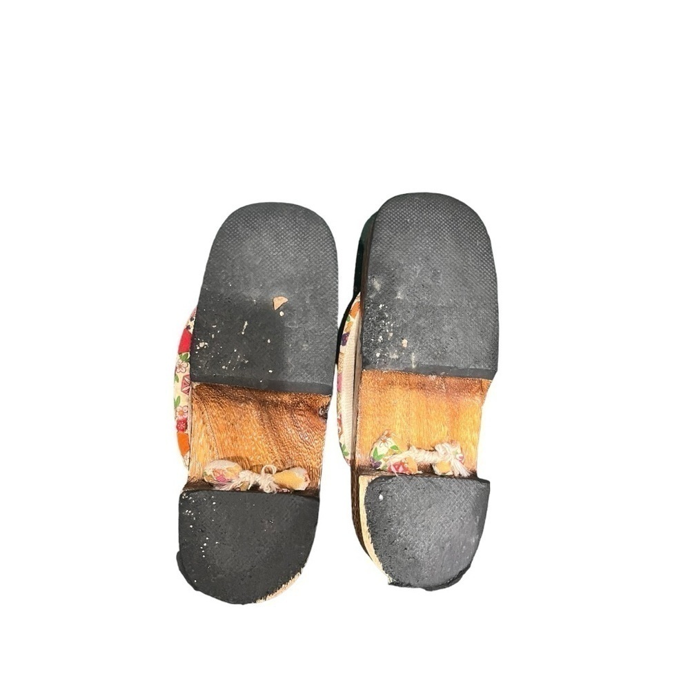 Japanese zōri synthetic wood slippers women's 7/8 - Picture 2 of 5